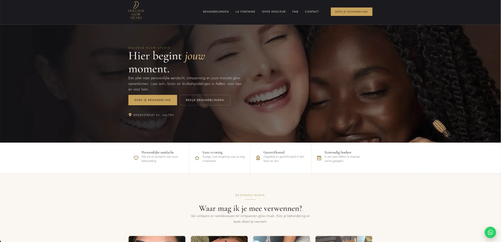 Website voor Douceur Glow Studio
